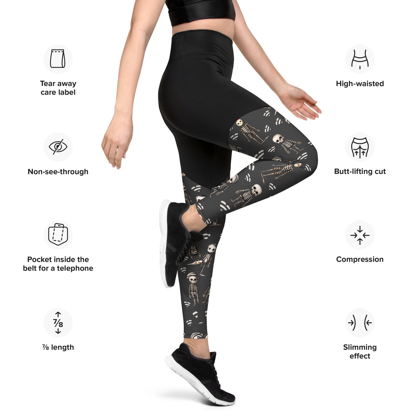 Performance Leggings - Jailhouse Skeleton