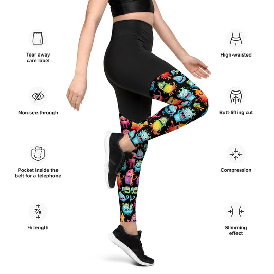 Performance Leggings - Cheerful Monster