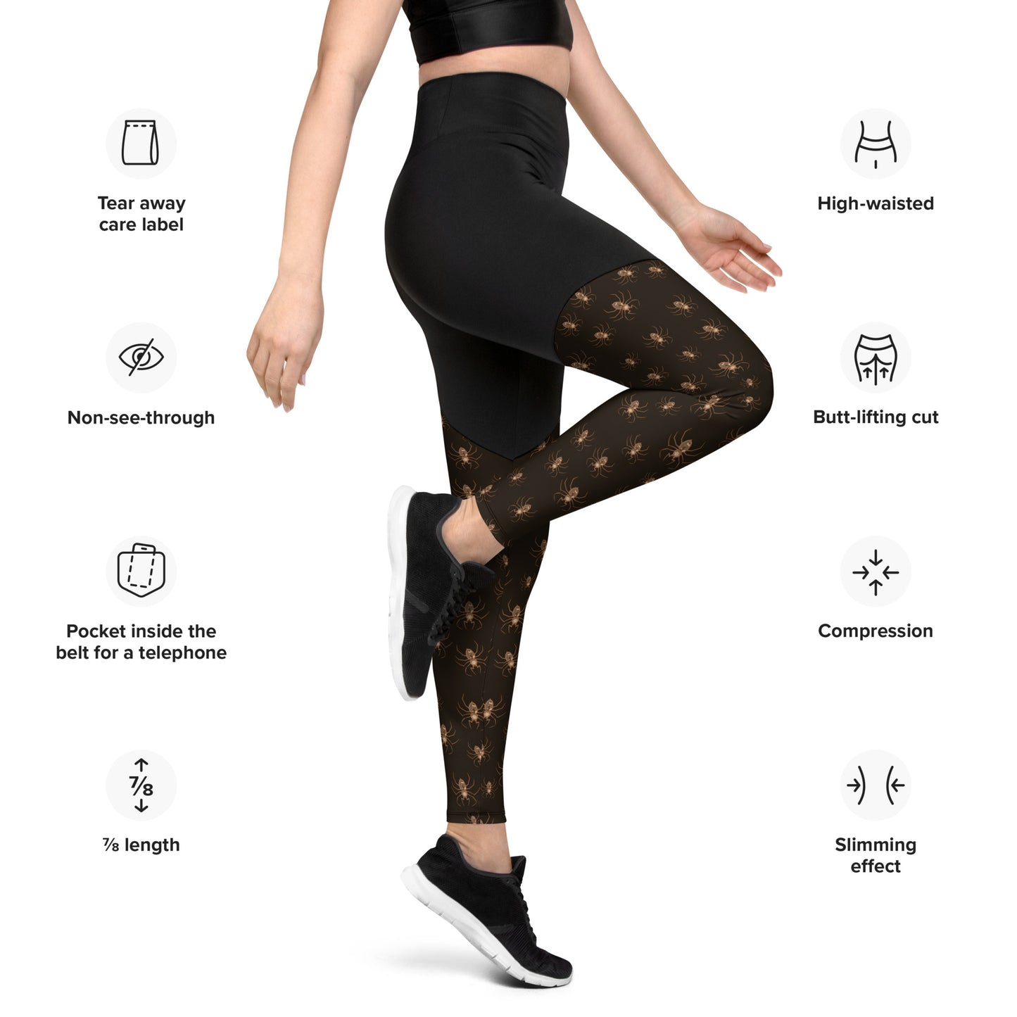 Performance Leggings - Misfit Steam Punk Crew Spiders