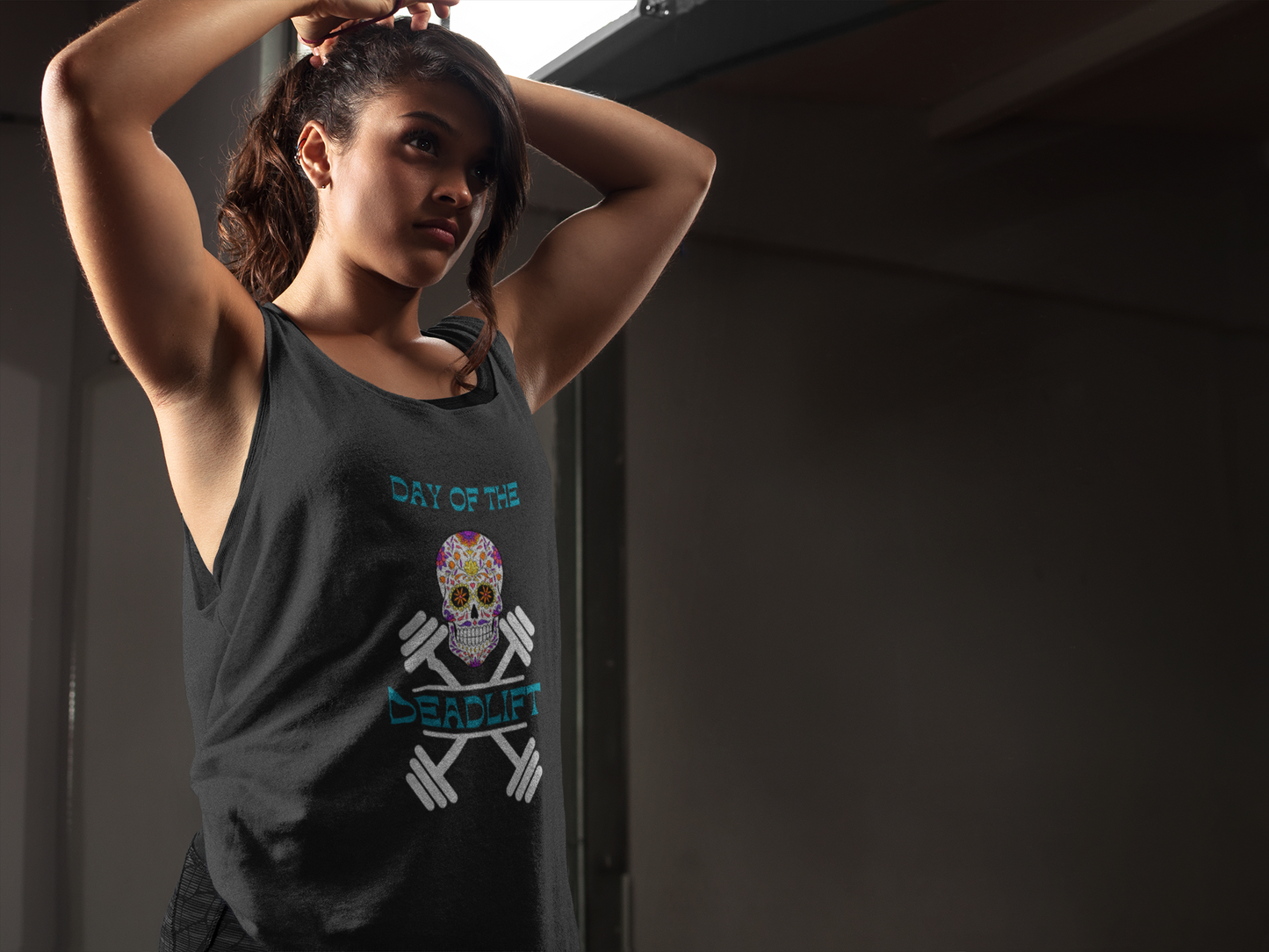 "Day of the Deadlift" Sugar Skull - Racerback Tank Top