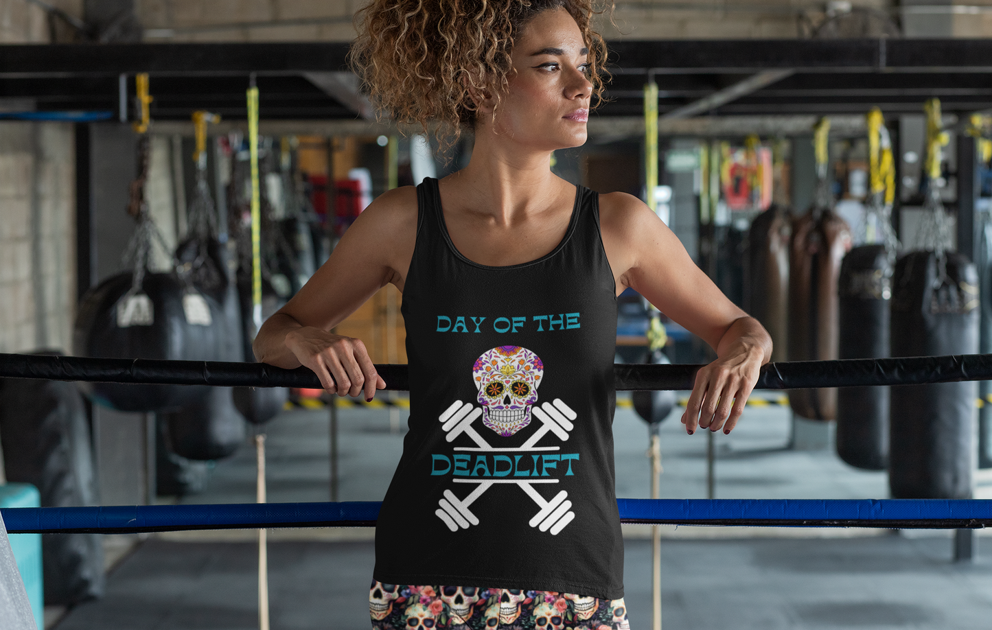 "Day of the Deadlift" Sugar Skull - Racerback Tank Top