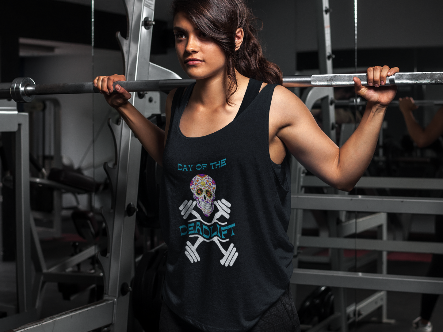 "Day of the Deadlift" Sugar Skull - Racerback Tank Top